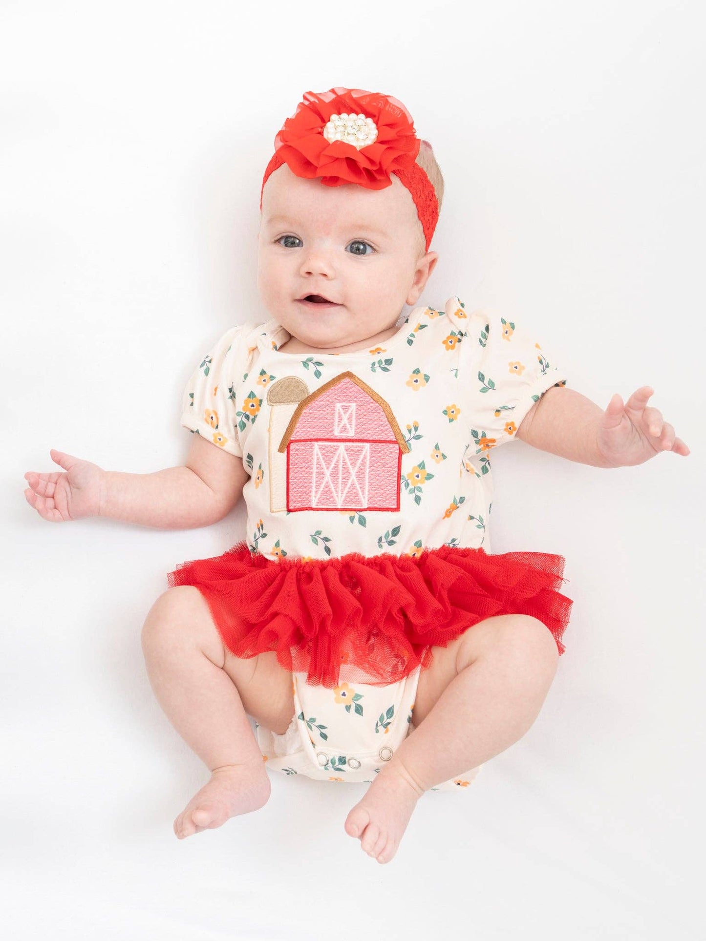 Embroidered Barn Tulle Bubble Romper