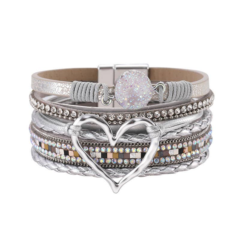 Rhinestone Bohemian Layered Love Bracelet DP25B588