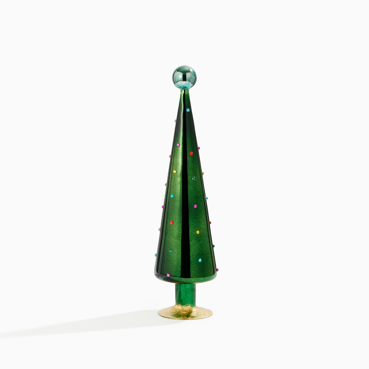 Emerald Glass Jewel Dot Christmas Tree – Medium