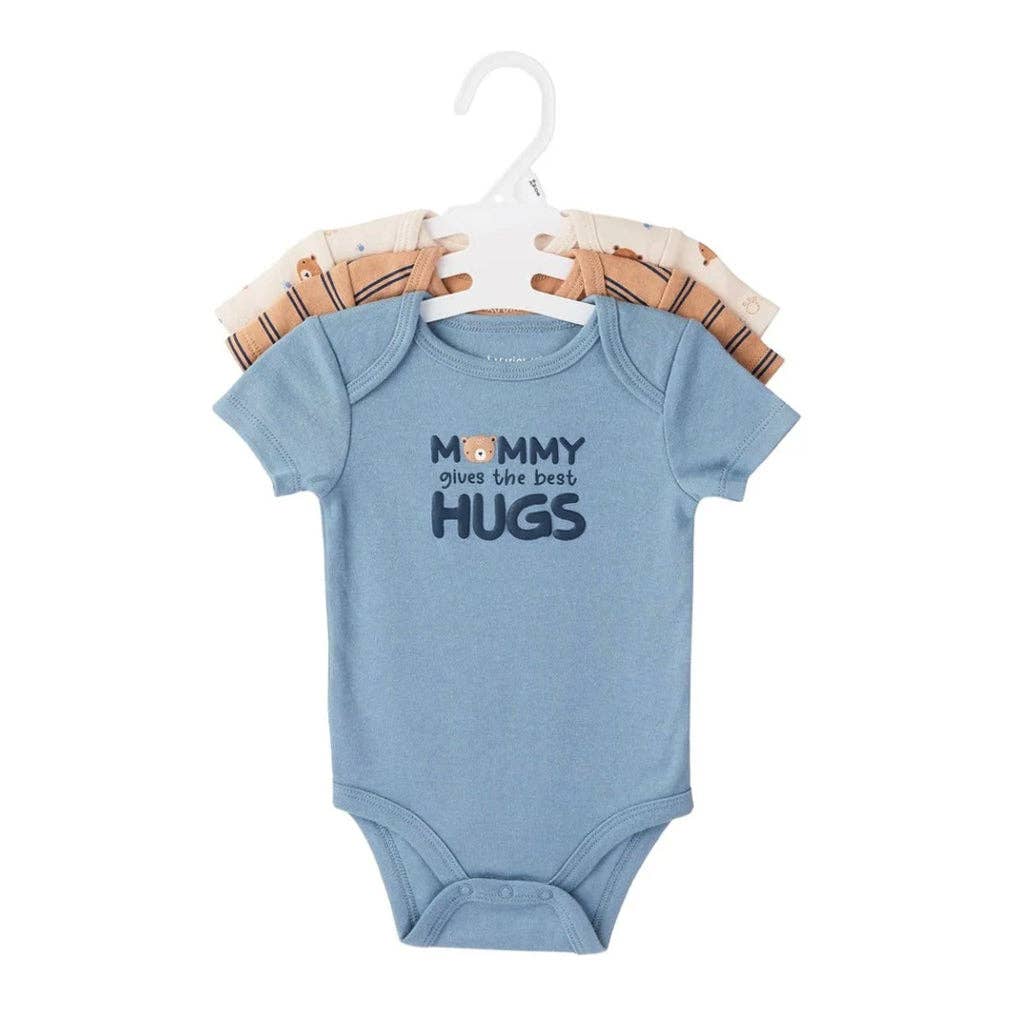 Pack of 3 Baby Bear Mommy Hugs Pattern Bodysuits