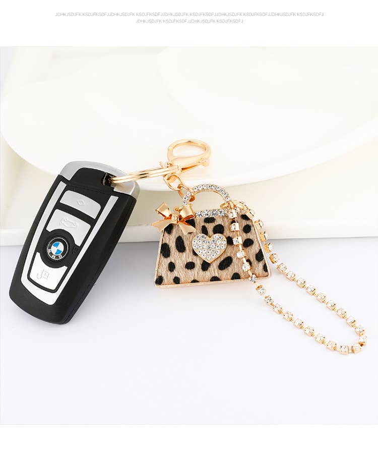 Leopard Print Bag Keychain Pendant