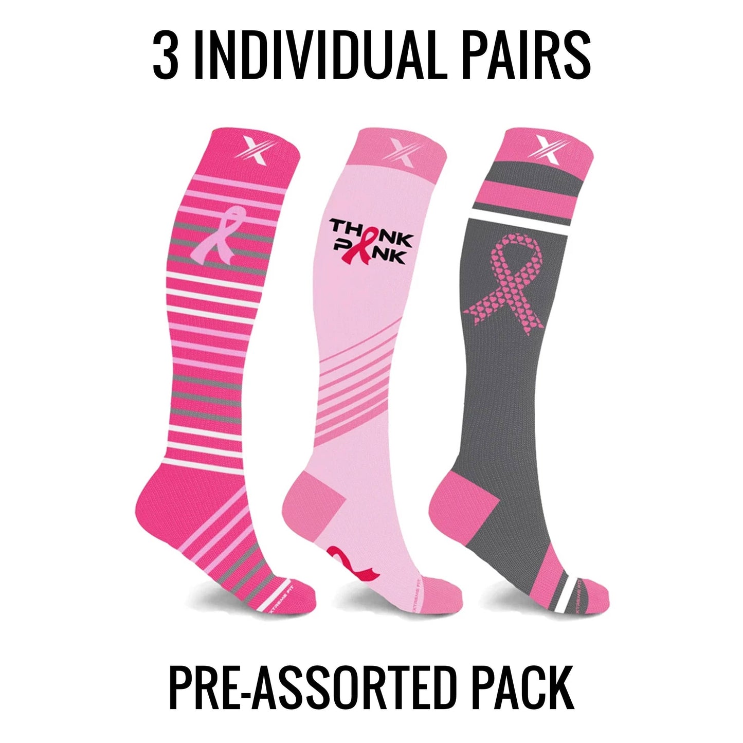 BCA KNEE-HIGH COMPRESSION SOCKS - 3 ASST STYLES