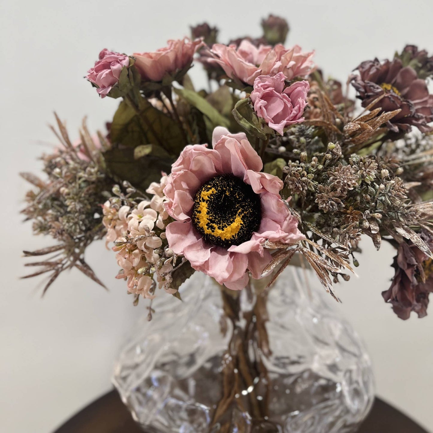 19''T Faux Mixed Sunflower Bouquet, Dried Look Autunm Flower