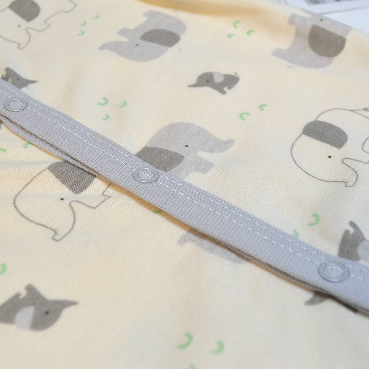 Cute Elephant Pattern Zipper Footie Pajamas Romper