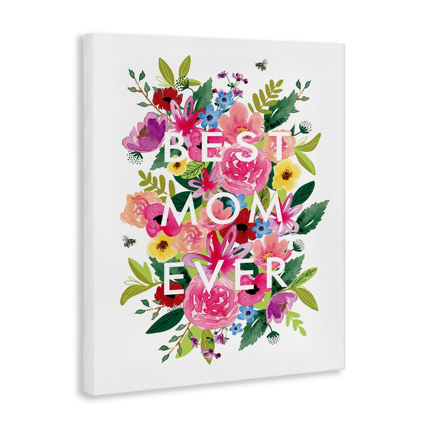 Floral Best Mom Ever - Unframed Wall Art