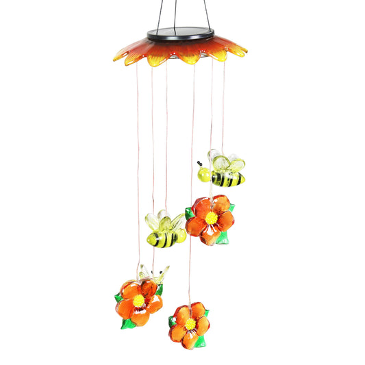 Solar Color Changing Bees and Flowers Mobile