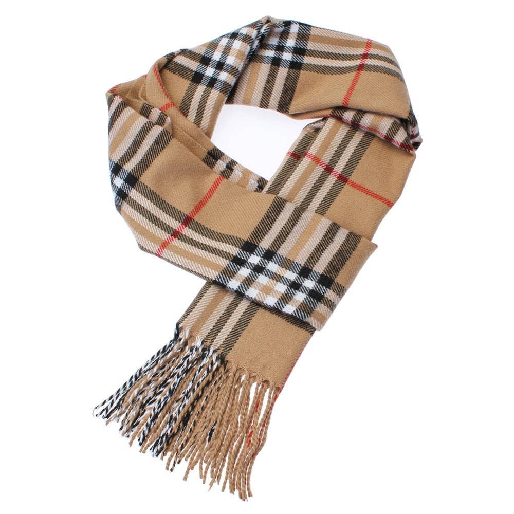 Fringe Oblong Plaid Scarf LVSC-212