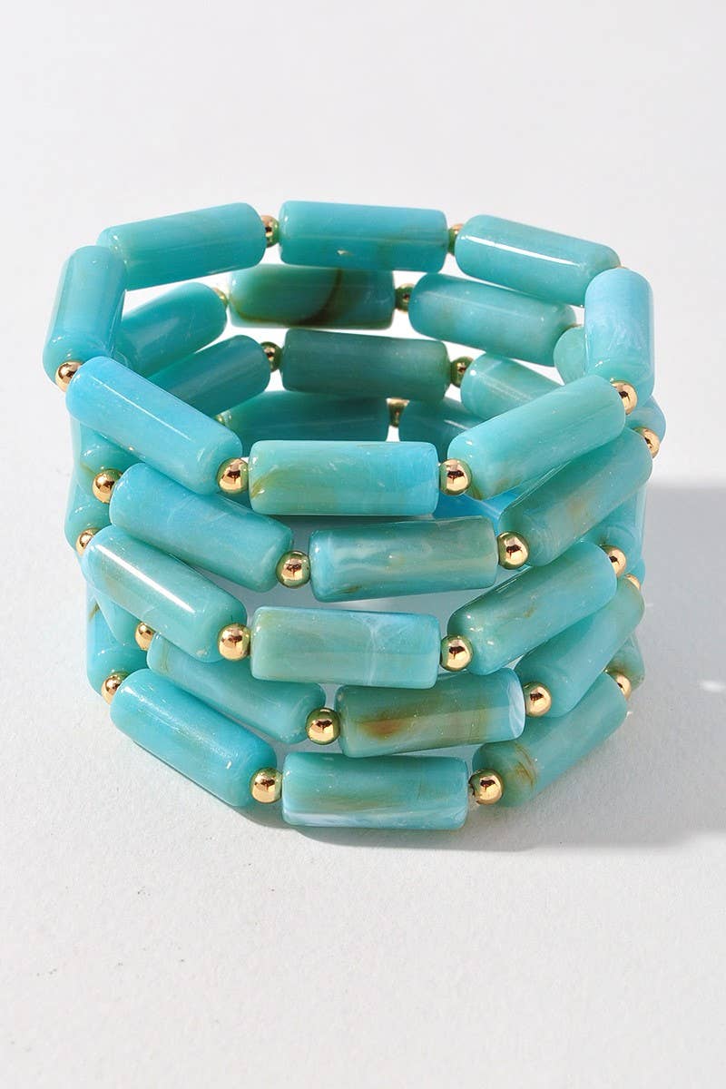 RESIN BEAD STRETCH BRACELET MBR-5620