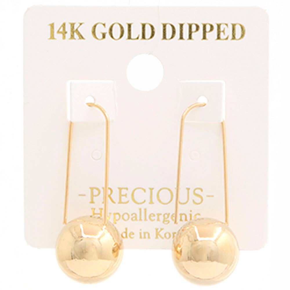 14K GOLD DIPPED BALL EARRING KSE-6986-2
