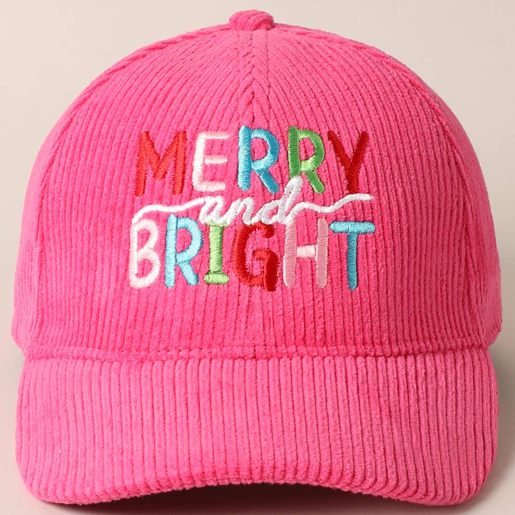 MERRY BRIGHT Embroidery Corduroy Cap