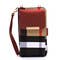 BT073_RED Tartan Plaid Check Bifold Wallet Crossbody Cell Ph