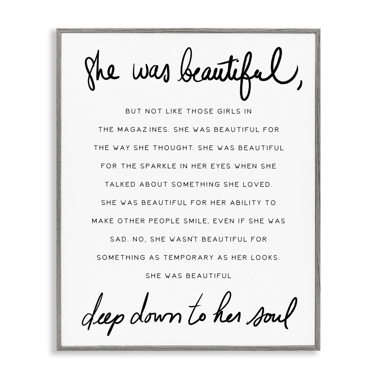 She Was Beautiful Quote Framed Giclee