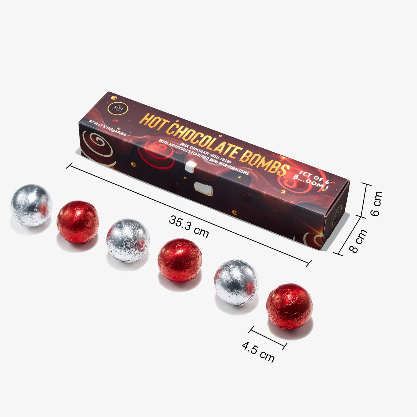 Dark Chocolate Bomb Set of 6 - Dark Chocolate Flavor