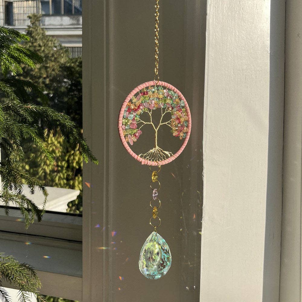 Tree Colorful Stone Crystal Home Hangings DP25A921