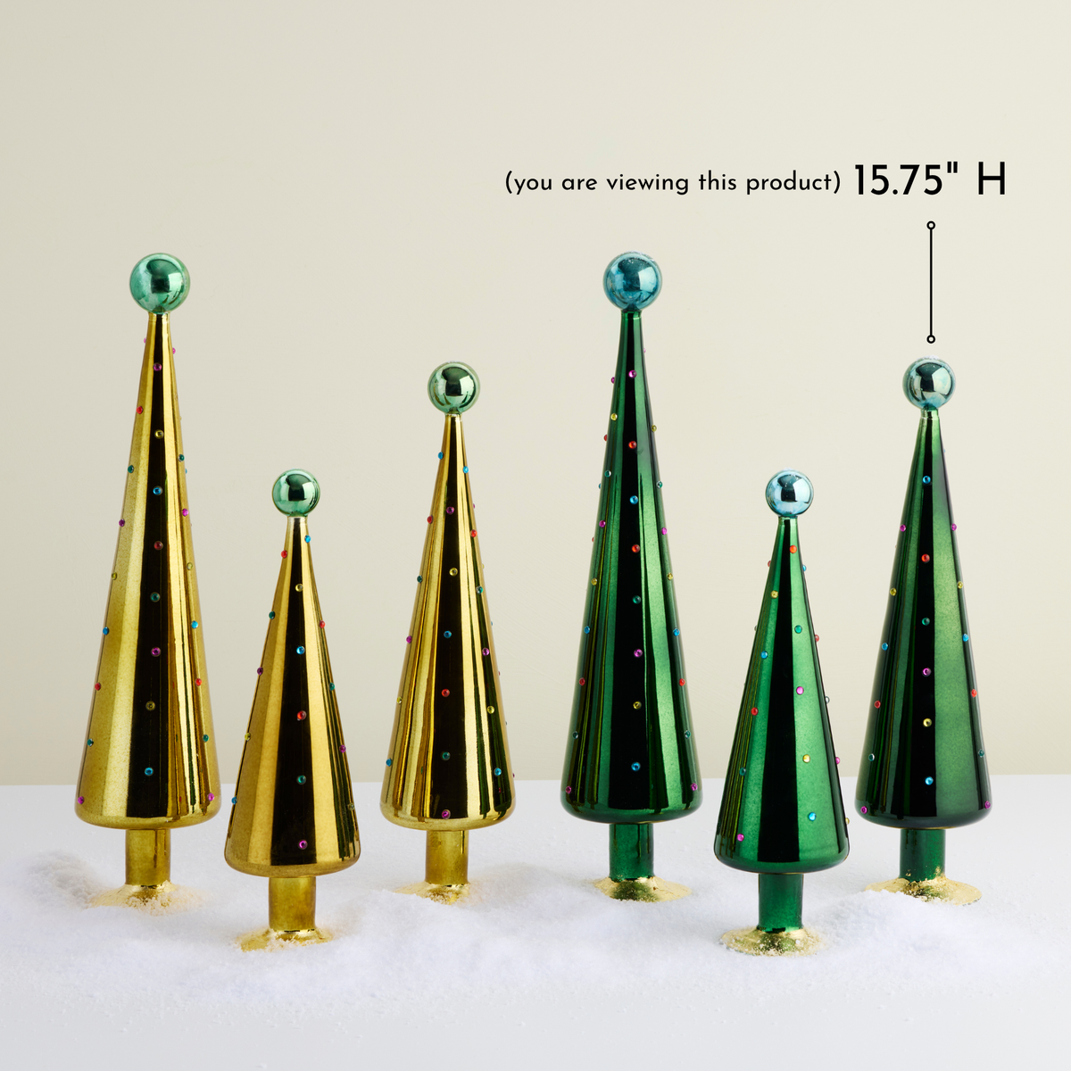 Emerald Glass Jewel Dot Christmas Tree – Medium