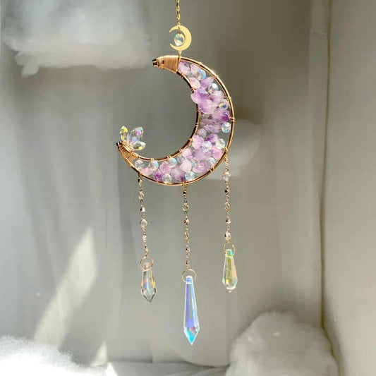 High quality natural crystal sun catcher moon sun catchers a