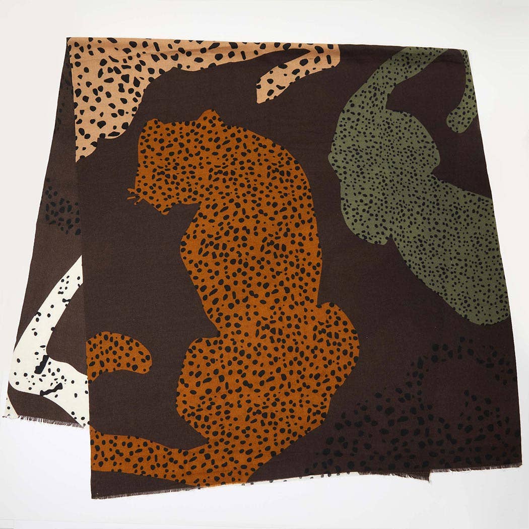 Oversized Leopard Print Long Scarf