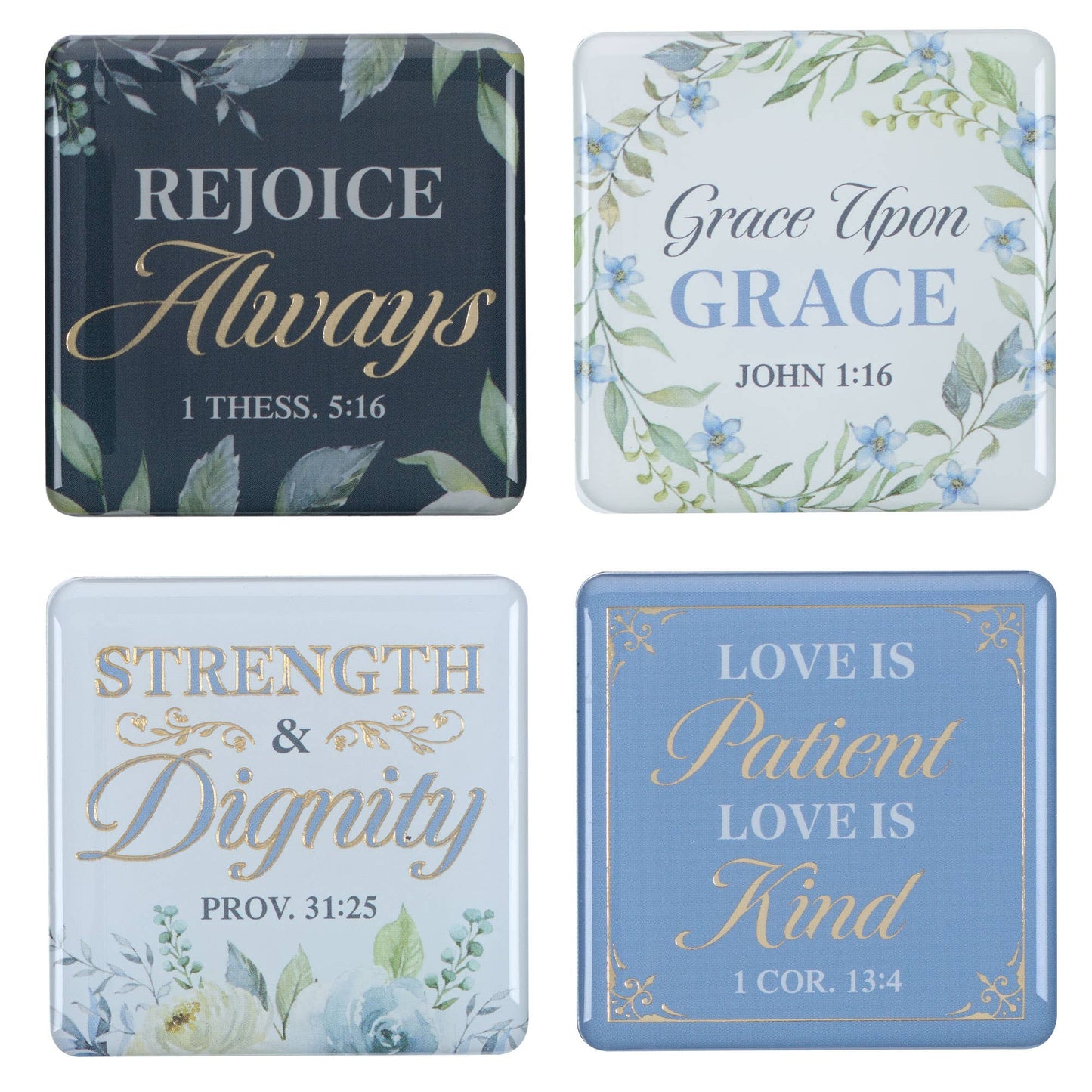 Strength and Dignity Indigo Rose Magnet Set