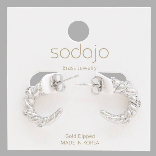 SODAJO TWISTED LINK OPEN HOOP GOLD DIPPED EARRING, 88907 E