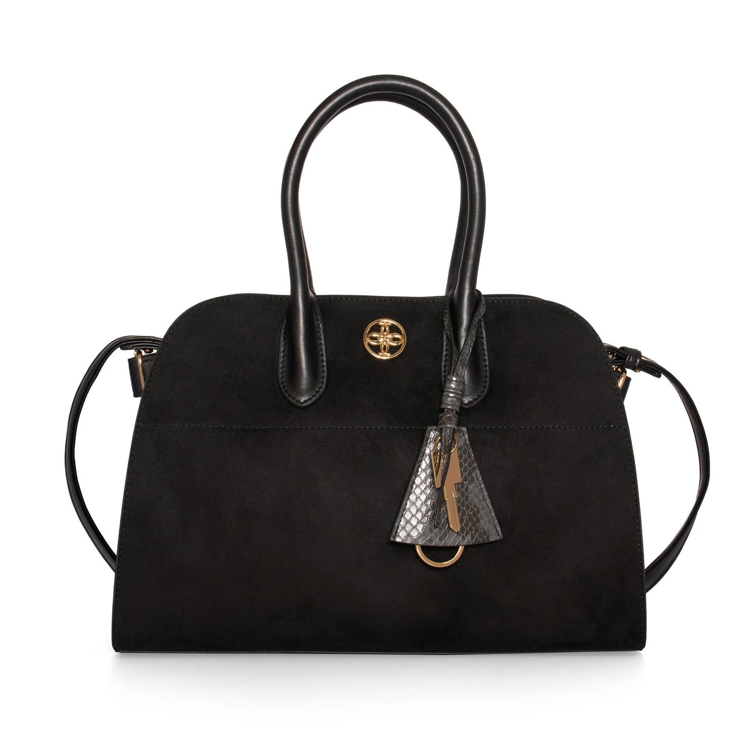Aurora Suede Tassel Satchel  Chic Top Handle Handbag Purse