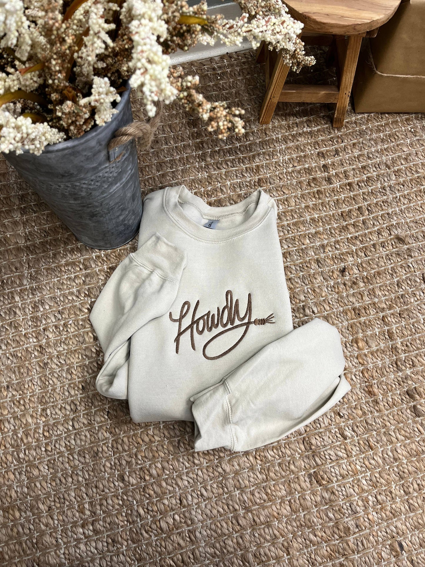 Howdy Embroidered Crewneck Sweatshirt
