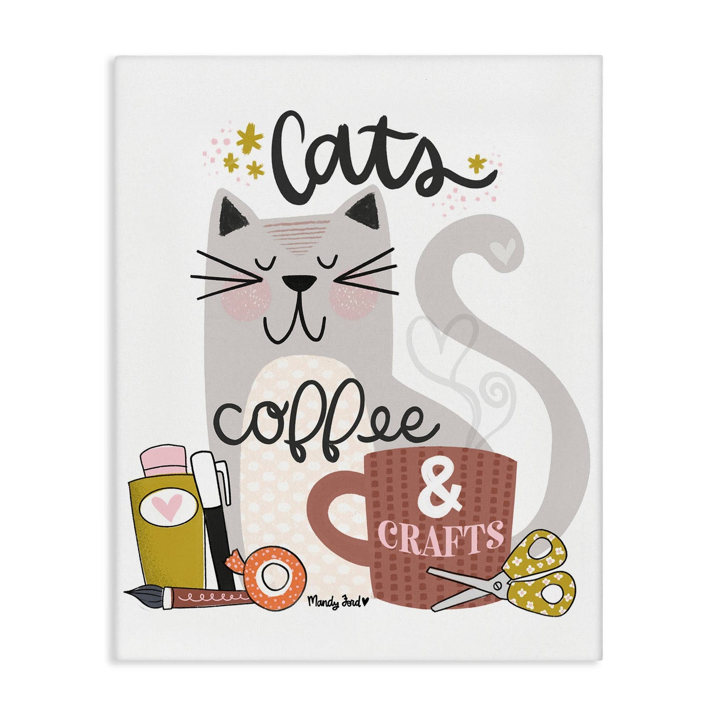 Cats Coffee & Crafts - Unframed Wall Art