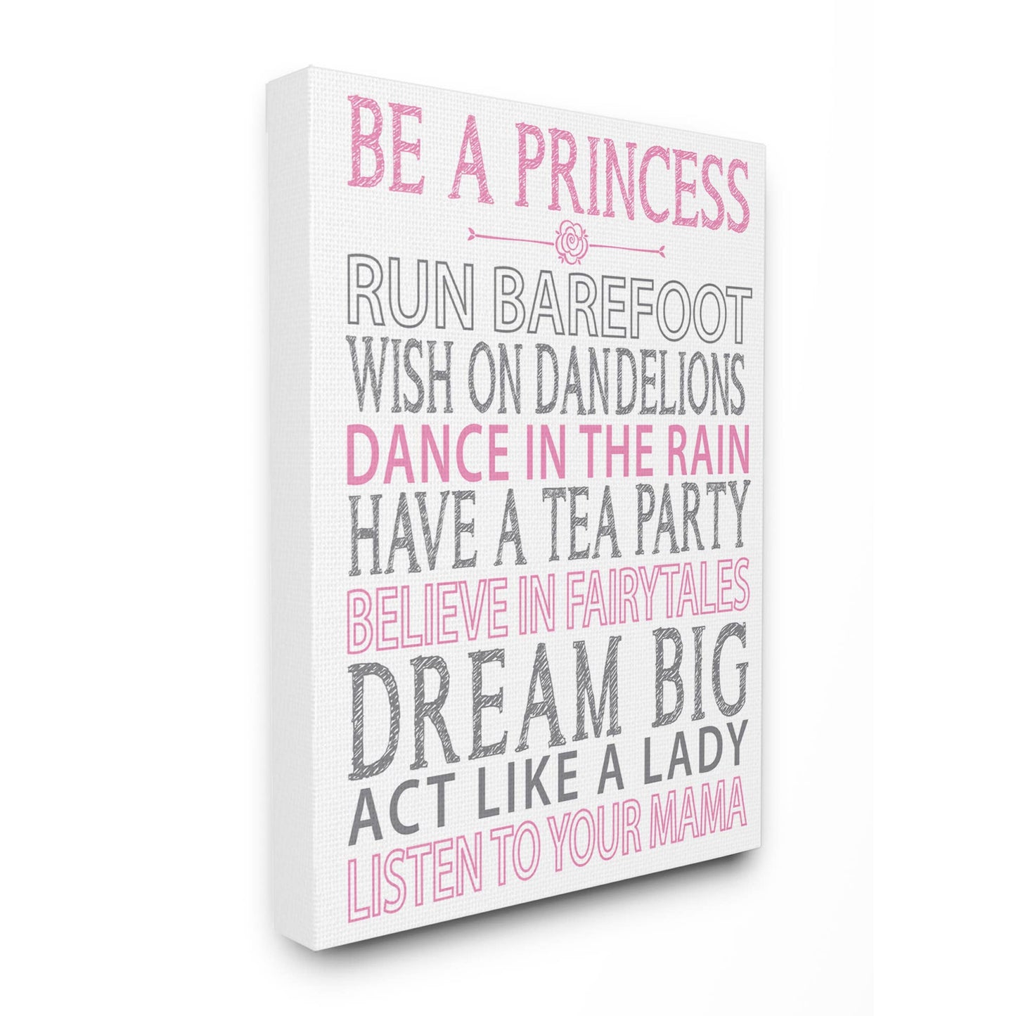 Be a Princess Pink Typog Canvas
