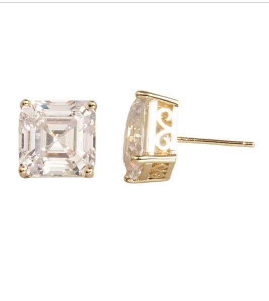 Radiant Cut Stud Earrings