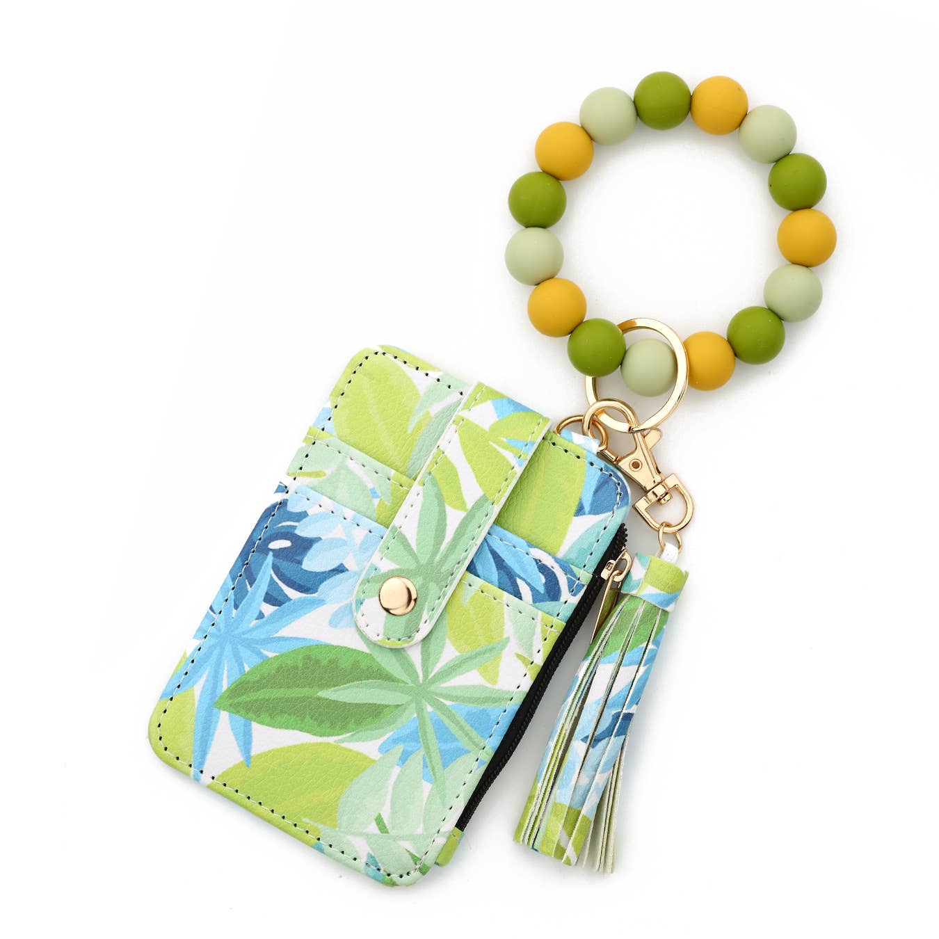 Plant Bow Print Card Holder Bracelet Keychain
