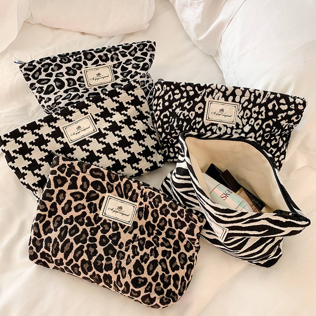 Leopard Print Makeup Bag Travel Toiletry Pouch_CUAB00648