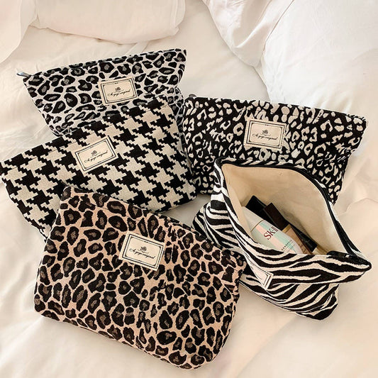 Leopard Print Makeup Bag Travel Toiletry Pouch_CUAB00648