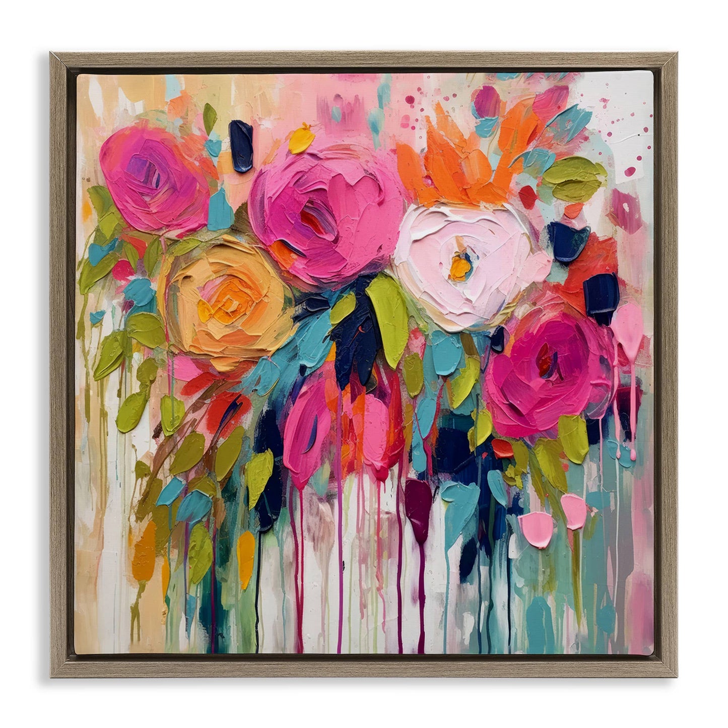 Urban Paint Bouquet Floating Frame