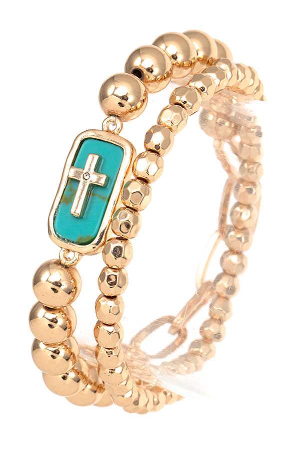 SEMI PRECIOUS BEAD ACCENT BRACELET 168