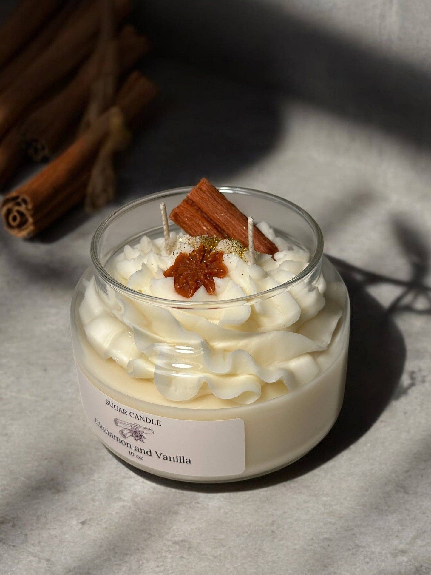 Cinnamon Vanilla Whipped Candle – Handmade Gift