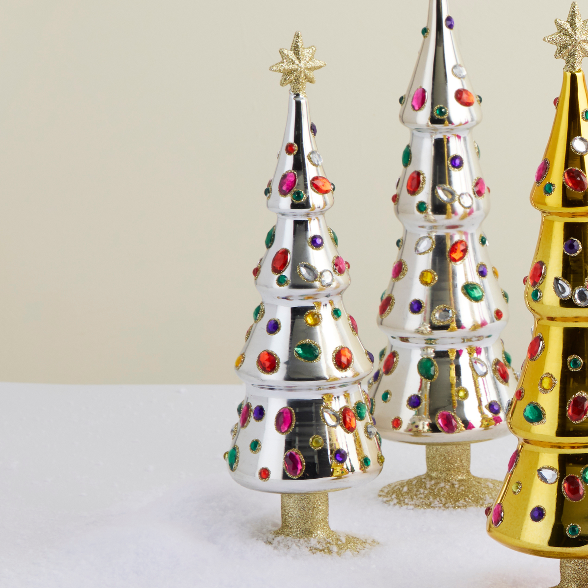 Silver Grand Jewel Glass Christmas Tree - Small