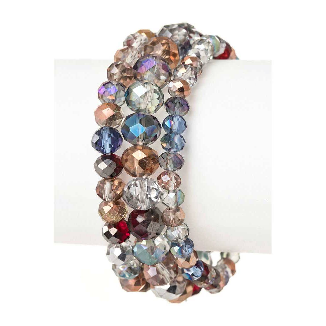 Multi Color Mix Beads Stretch Bracelet Set