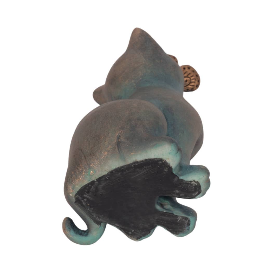 Sculpture - Multicolor Resin Butterfly on Cat's Nose, 8 in.