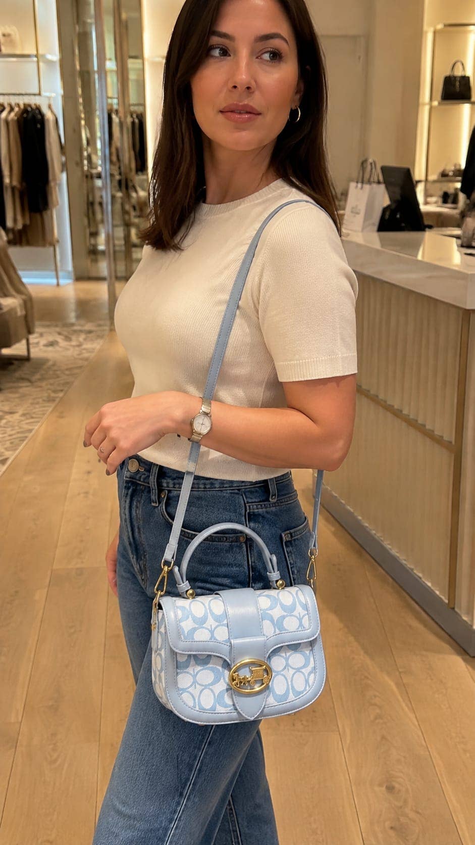 Signature Print Mini Satchel Crossbody Bag with Matching Wal