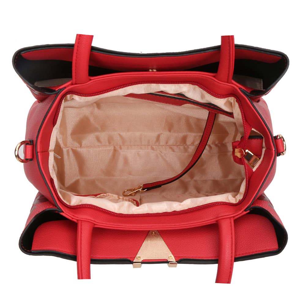 2IN1 PRINT HANDLE SATCHEL BAG WITH WALLET SET, YB 8885 W