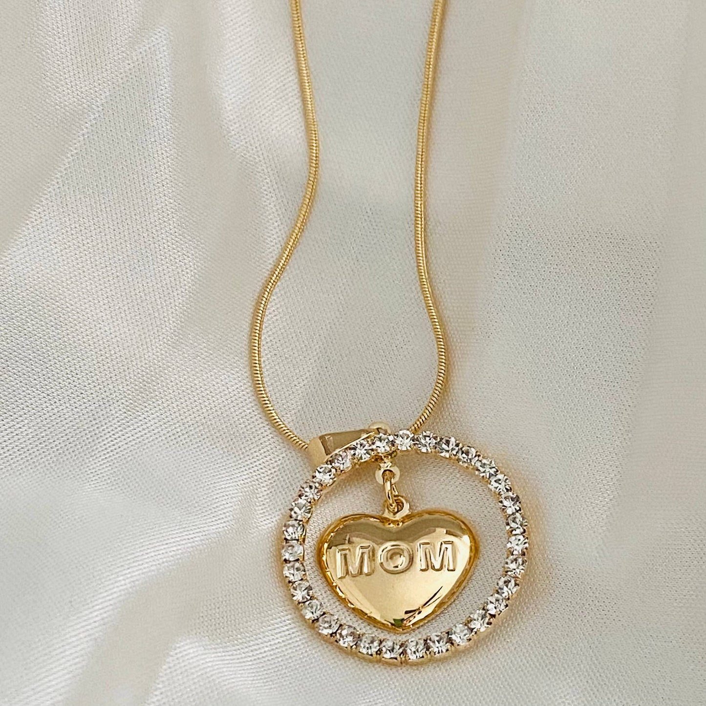 CZ Charm Mom Necklace, Mama Necklace, To My Mom Necklace