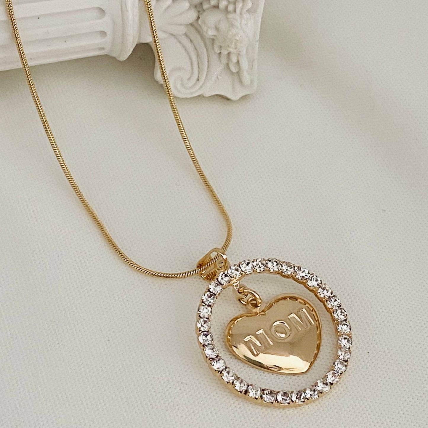 CZ Charm Mom Necklace, Mama Necklace, To My Mom Necklace