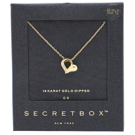 SECRET BOX HEART CHARM NECKLACE, SB 28892