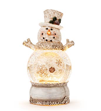 LED Snowman Water Globe Lantern
