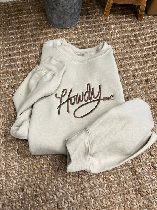 Howdy Embroidered Crewneck Sweatshirt