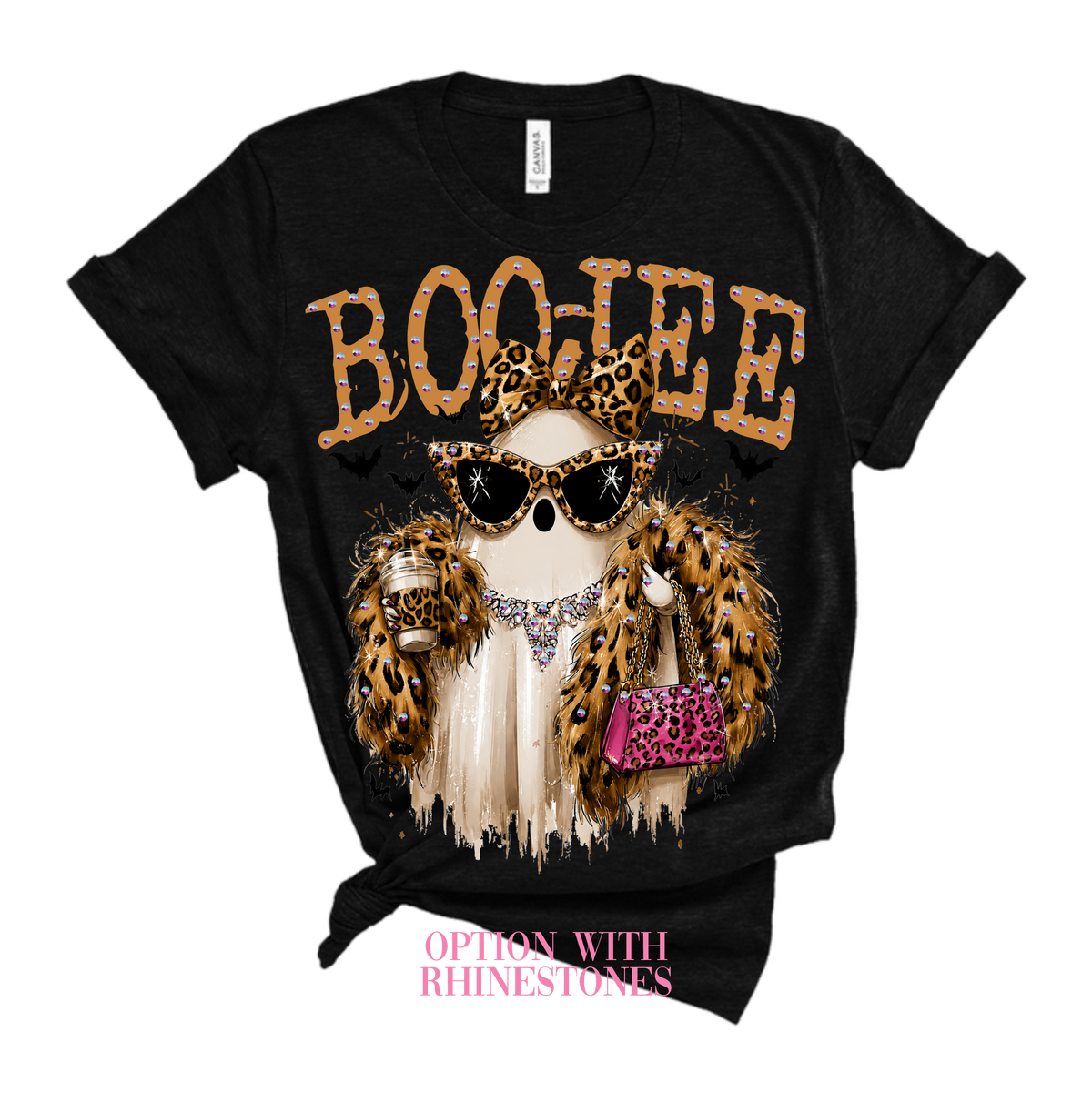 Boo-Jee Ghost Blingy Rhinestone Graphic Tee