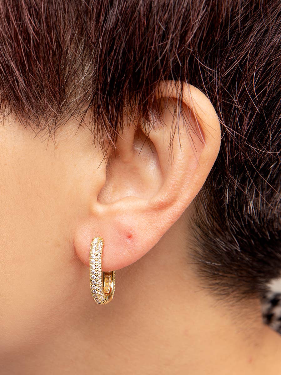 Crystal U-Shape Huggie Earring