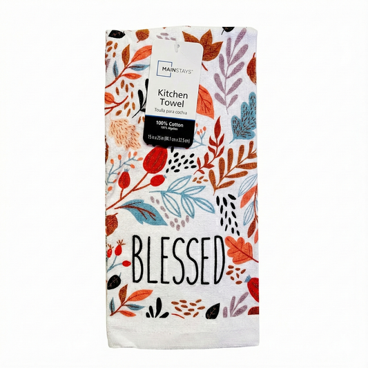 "Blessed" Kitchen Towel - 100% Cotton Dish Towel for Decor