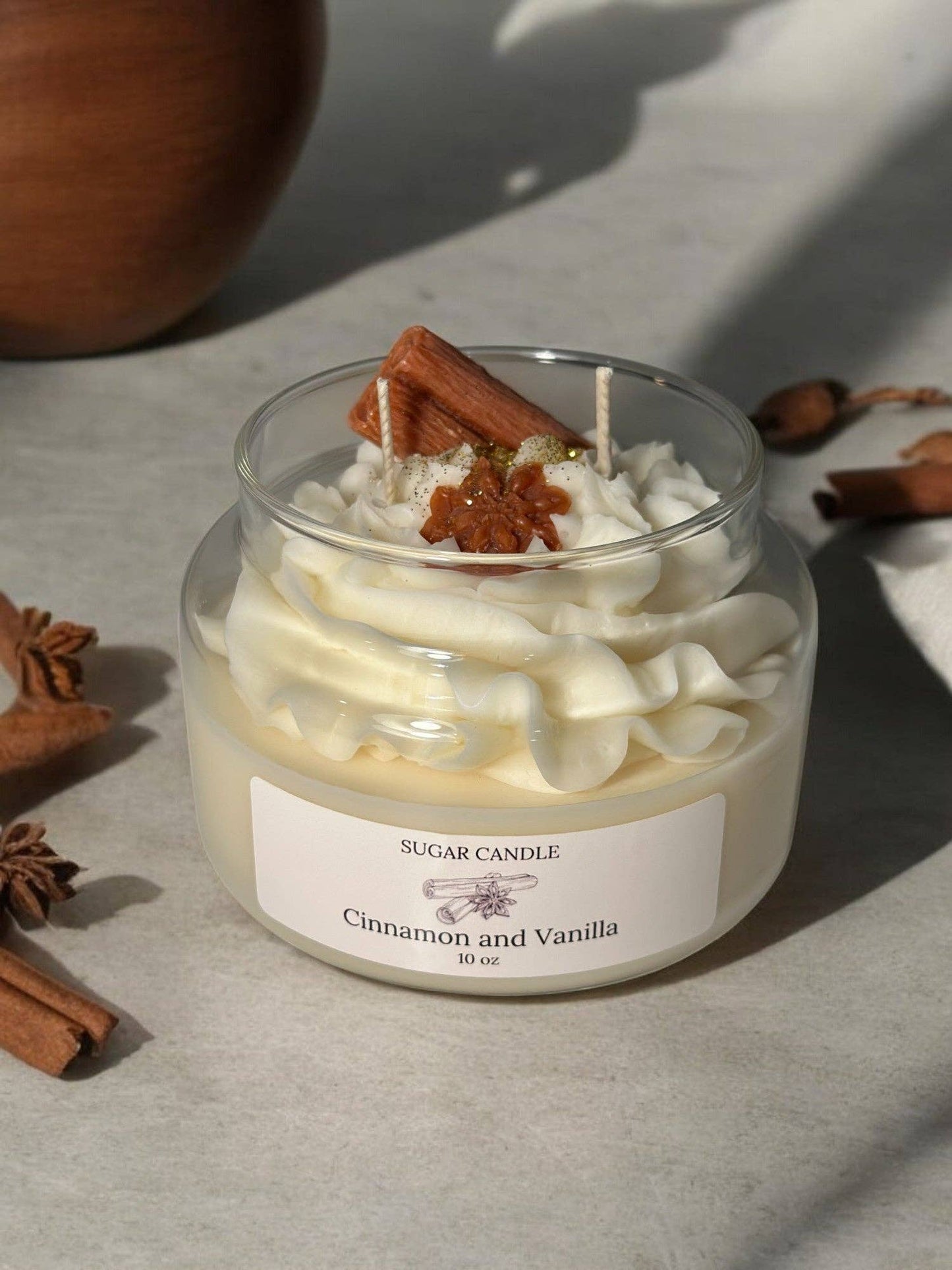 Cinnamon Vanilla Whipped Candle – Handmade Gift
