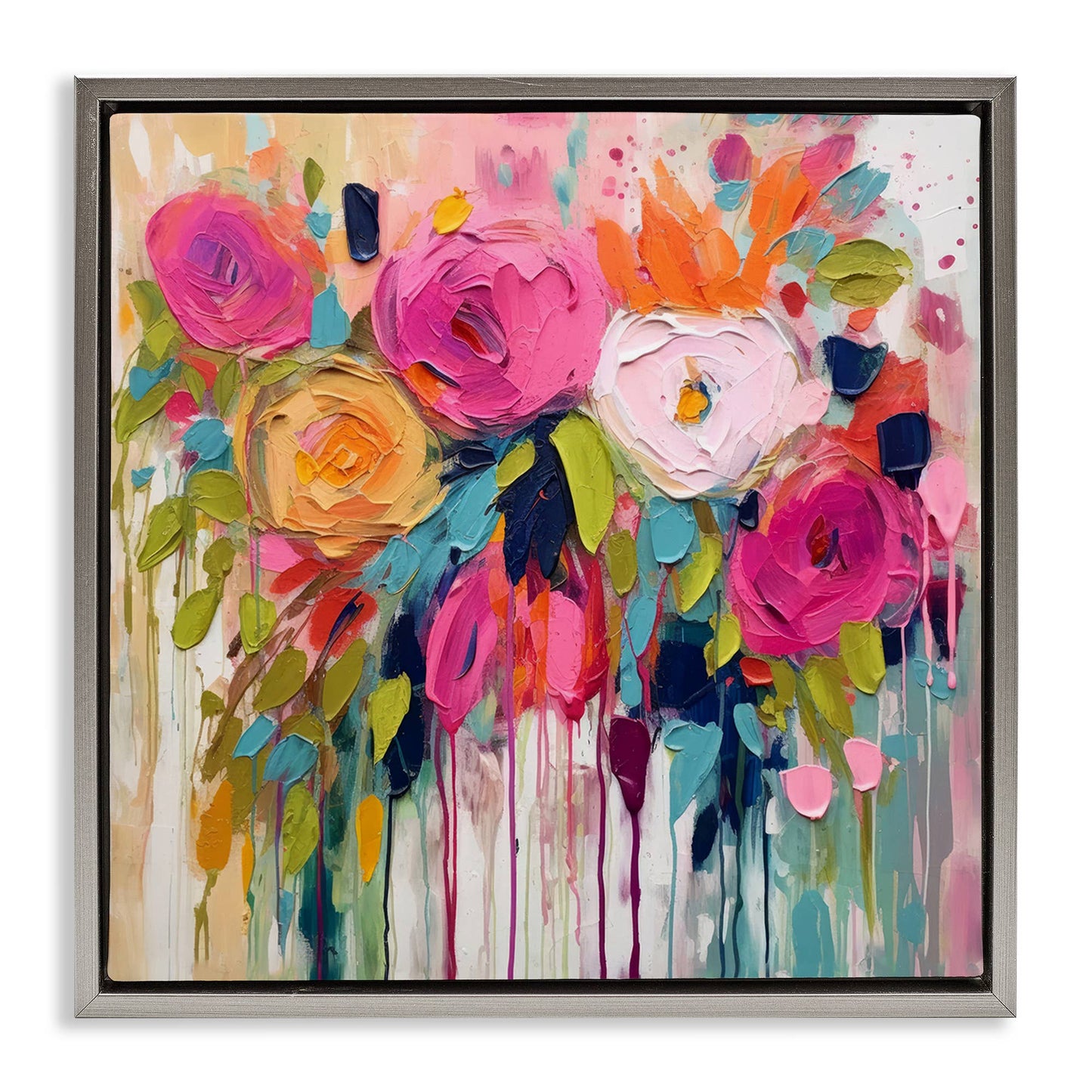 Urban Paint Bouquet Floating Frame