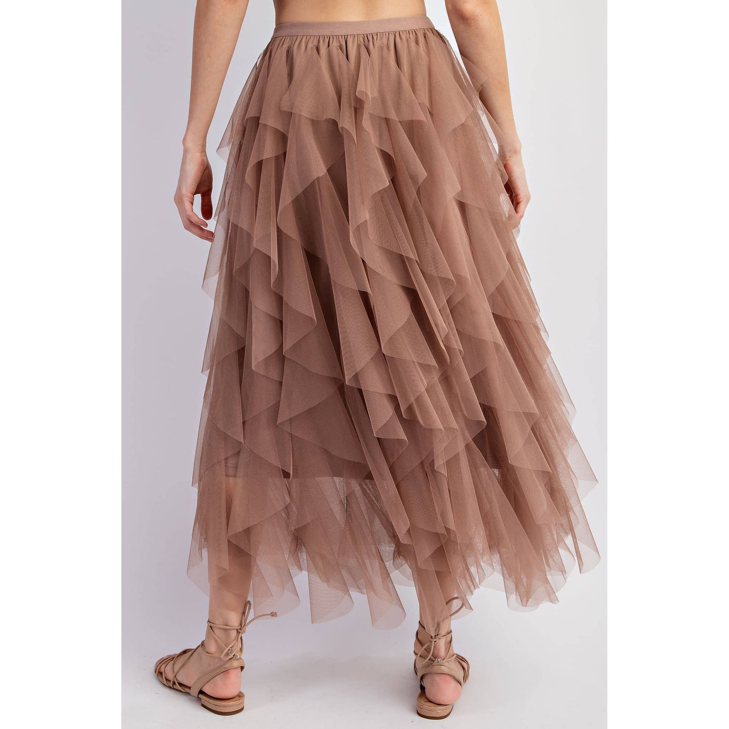 CASCADING TULLE MESH LAYERED MAX SKIRT